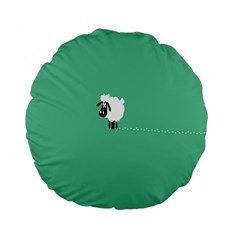 Goat Sheep Green White Animals Standard 15  Premium Flano Round Cushions by Alisyart