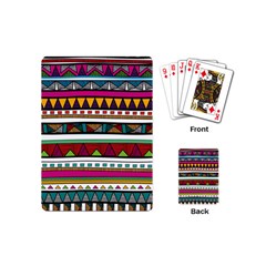 Woven Fabric Triangle Color Rainbow Chevron Wave Jpeg Playing Cards (mini) 