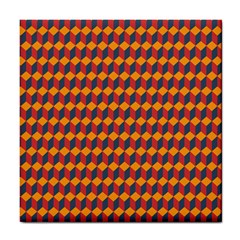 Geometric Plaid Red Orange Tile Coasters