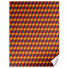 Geometric Plaid Red Orange Canvas 36  X 48   by Alisyart