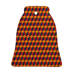 Geometric Plaid Red Orange Ornament (bell)