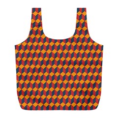 Geometric Plaid Red Orange Full Print Recycle Bags (l)  by Alisyart