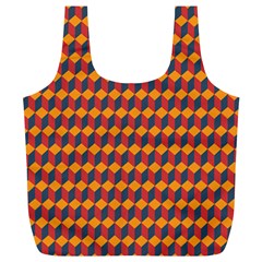 Geometric Plaid Red Orange Full Print Recycle Bags (l)  by Alisyart