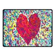 Geometric Heart Diamonds Love Valentine Triangle Color Fleece Blanket (small)