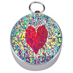 Geometric Heart Diamonds Love Valentine Triangle Color Silver Compasses by Alisyart