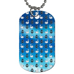 Goose Swan Anchor Blue Dog Tag (two Sides)