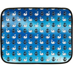 Goose Swan Anchor Blue Double Sided Fleece Blanket (mini) 