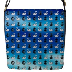 Goose Swan Anchor Blue Flap Messenger Bag (s)