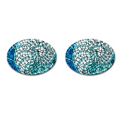 Glass Mosaics Blue Green Cufflinks (oval) by Alisyart