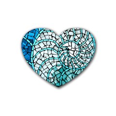 Glass Mosaics Blue Green Heart Coaster (4 Pack)  by Alisyart