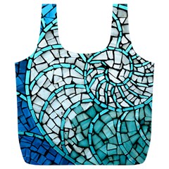 Glass Mosaics Blue Green Full Print Recycle Bags (l)  by Alisyart