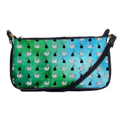 Goose Swan Hook Blue Green Shoulder Clutch Bags