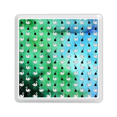 Goose Swan Hook Blue Green Memory Card Reader (square) 