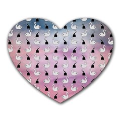 Goose Swan Hook Purple Heart Mousepads