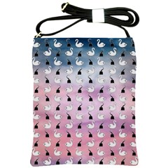 Goose Swan Hook Purple Shoulder Sling Bags by Alisyart