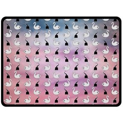 Goose Swan Hook Purple Fleece Blanket (large) 