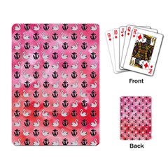 Goose Swan Anchor Pink Playing Card by Alisyart