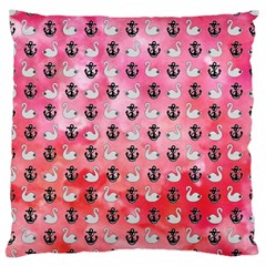 Goose Swan Anchor Pink Large Cushion Case (one Side)