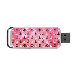 Goose Swan Anchor Pink Portable Usb Flash (one Side)