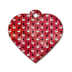 Goose Swan Hook Red Dog Tag Heart (two Sides) by Alisyart