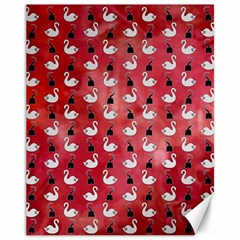 Goose Swan Hook Red Canvas 11  X 14   by Alisyart