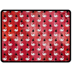 Goose Swan Hook Red Double Sided Fleece Blanket (large) 