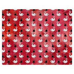 Goose Swan Hook Red Double Sided Flano Blanket (medium)  by Alisyart