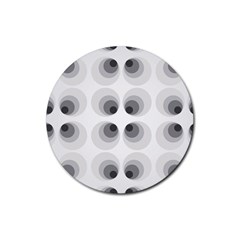 Hole Black Eye Grey Circle Rubber Round Coaster (4 Pack)  by Alisyart