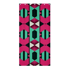 Green Pink Shapes                                	shower Curtain 36  X 72 