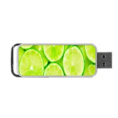 Green Lemon Slices Fruite Portable Usb Flash (one Side) by Alisyart