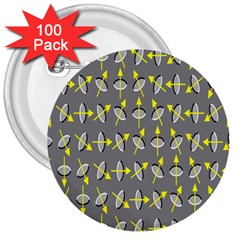 Illusory Motion Of Each Grain Arrow Grey 3  Buttons (100 Pack)  by Alisyart