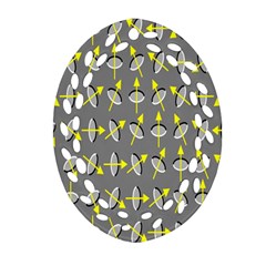 Illusory Motion Of Each Grain Arrow Grey Oval Filigree Ornament (two Sides)