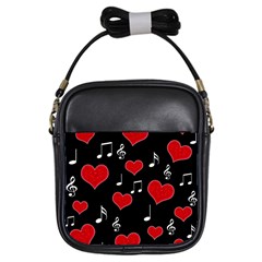 Love Song Girls Sling Bags by Valentinaart