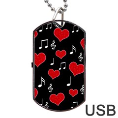 Love Song Dog Tag Usb Flash (one Side) by Valentinaart