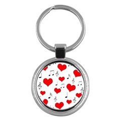 Love Song Pattern Key Chains (round)  by Valentinaart