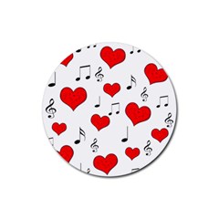 Love Song Pattern Rubber Round Coaster (4 Pack)  by Valentinaart