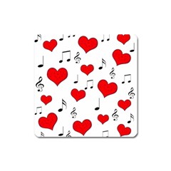 Love Song Pattern Square Magnet by Valentinaart