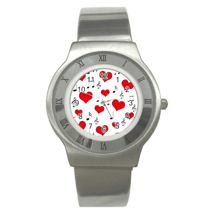 Love song pattern Stainless Steel Watch