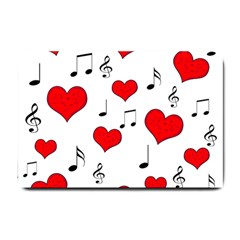 Love Song Pattern Small Doormat  by Valentinaart