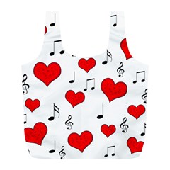 Love Song Pattern Full Print Recycle Bags (l)  by Valentinaart