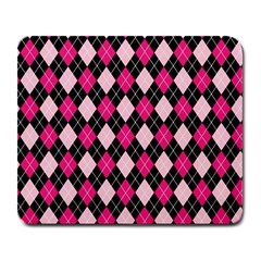 Argyle Pattern Pink Black Large Mousepads by Nexatart