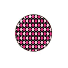 Argyle Pattern Pink Black Hat Clip Ball Marker by Nexatart