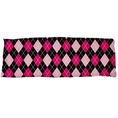 Argyle Pattern Pink Black Body Pillow Case Dakimakura (two Sides) by Nexatart