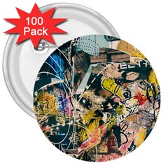 Art Graffiti Abstract Vintage 3  Buttons (100 Pack)  by Nexatart