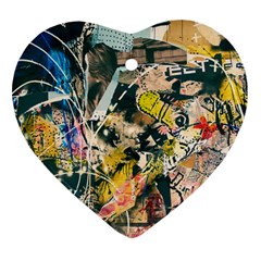Art Graffiti Abstract Vintage Heart Ornament (two Sides) by Nexatart
