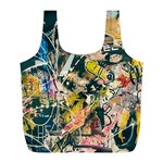 Art Graffiti Abstract Vintage Full Print Recycle Bags (L)  Back