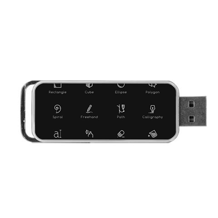 Art Desktop Icons Vector Clipart Portable USB Flash (One Side)