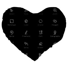 Art Desktop Icons Vector Clipart Large 19  Premium Heart Shape Cushions by Nexatart