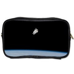 Astronaut Floating Above The Blue Planet Toiletries Bags by Nexatart