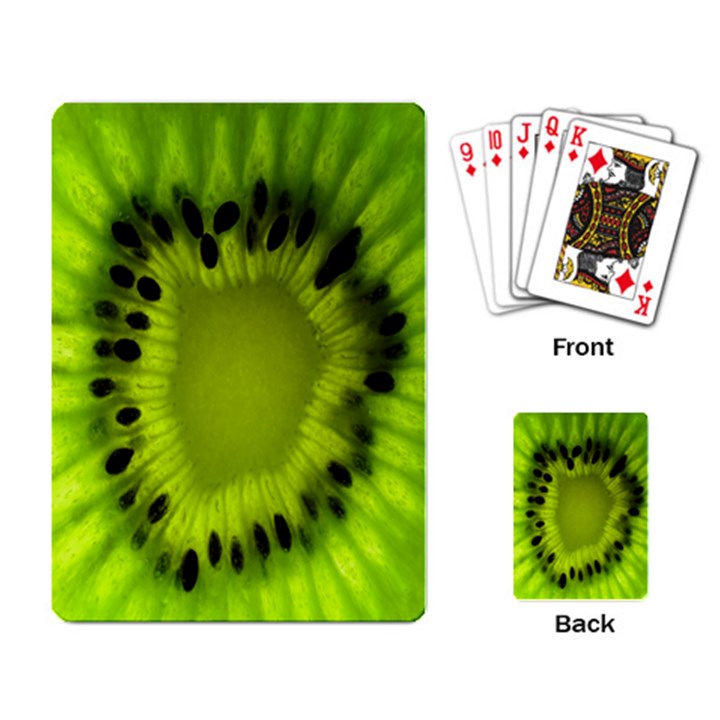 Kiwi Fruit Slices Cut Macro Green Playing Card